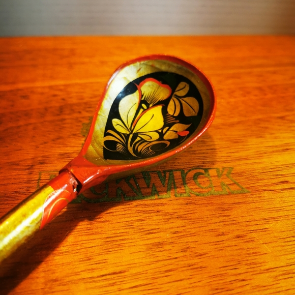 Khokhloma Vintage Wooden Decorative Spoon Made in USSR - Picture 6 of 16